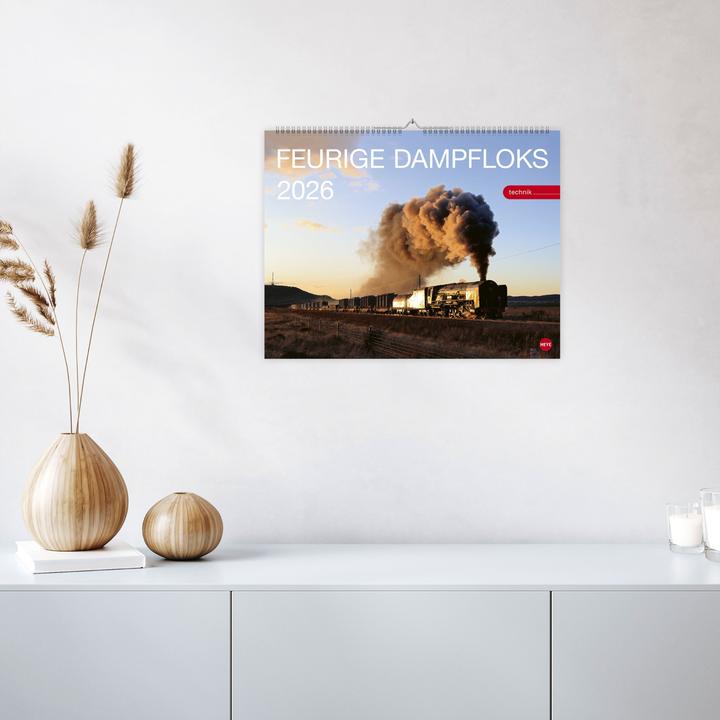Produktbild Feurige Dampfloks Posterkalender 2026 (44 x 34 cm, Harter Einband, Deutsch)