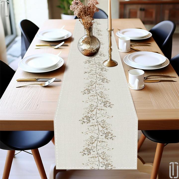 Actual product image Alopini 1 Tischläufer mit Frühlingsblumenmuster – 100 % Polyester, maschinengefertigt, vielseitig für den