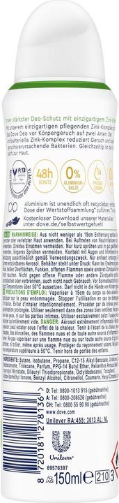 Produktbild Dove Deo 0% Zink Gurkenduft 150 ml (Spray, 150 ml)