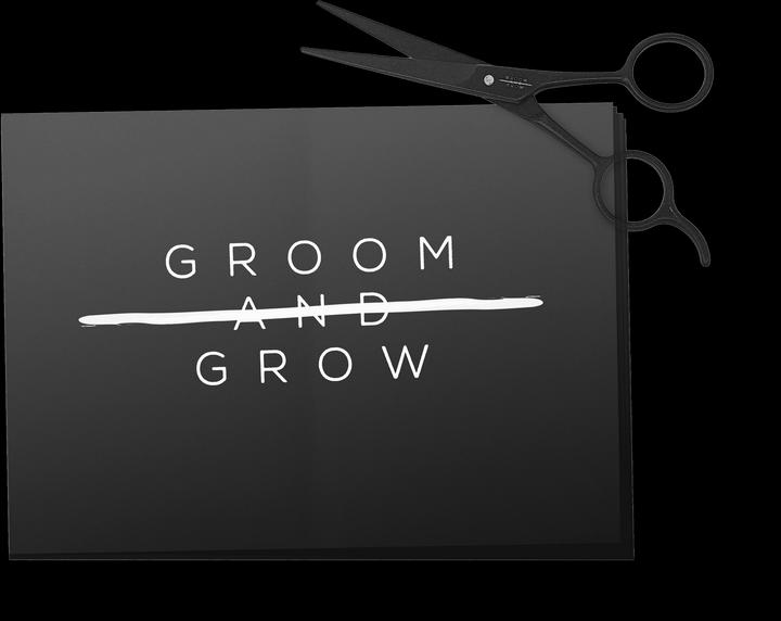 Actual product image Groom and Grow Beard hair catching cloth with beard scissors