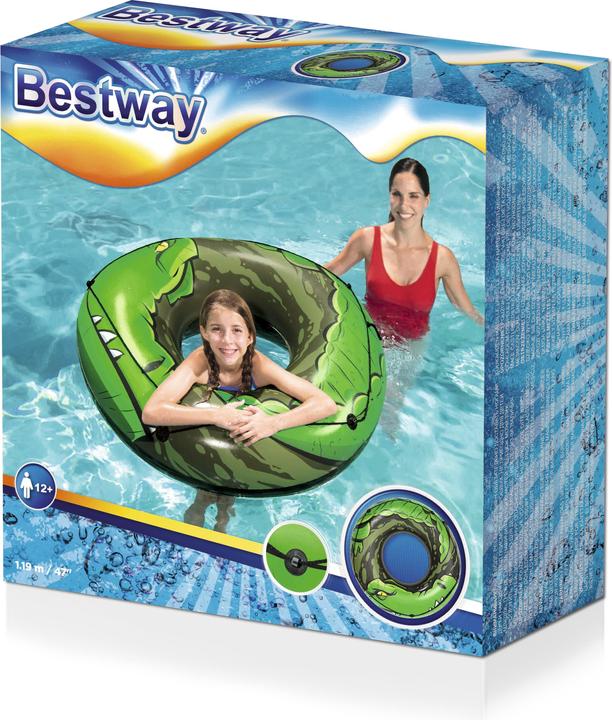 Actual product image Bestway Inflatable Swim Ring River Gator F1.19m, Black, Orange, Swim ring, Image, Vinyl, 12 yr(s), C