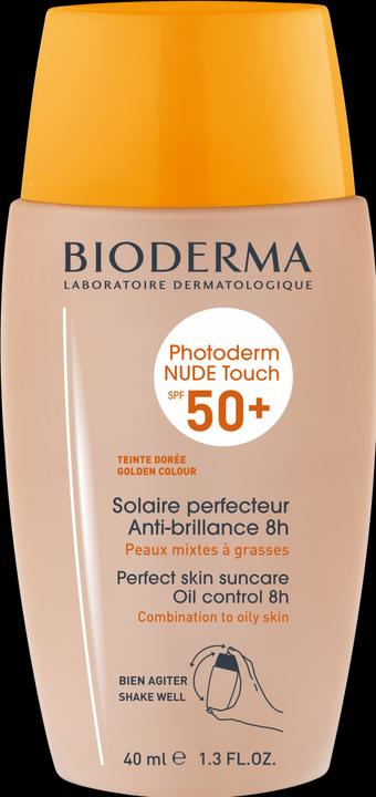 Actual product image Bioderma Photoderm Nude Touch Mineral SPF50+ dorée (Sun cream face, SPF 50+, 40 ml)