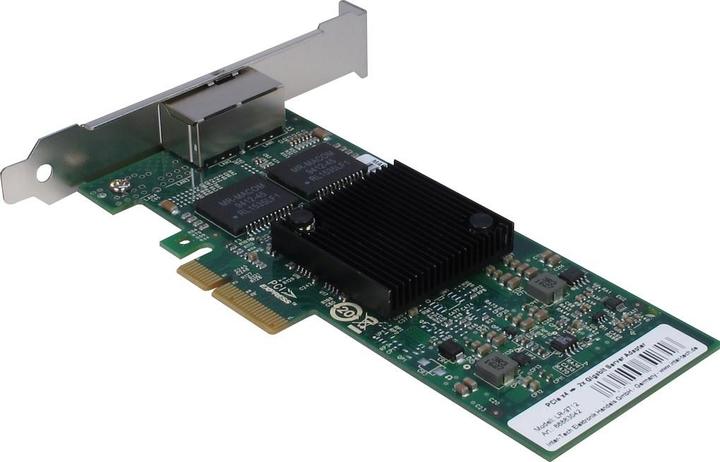 Actual product image Intertech LR-9712 Dual LAN Adapter Intel i350 Off-load Checksums- UDP- TCP- IP- Segmentation b.. VT-c VMD... (PCI Express 2.0 x4)
