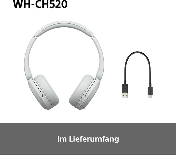 Image du produit Sony WH-CH520 (pas de réduction du bruit, 50 h, Sans fil)