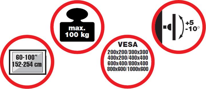Image du produit Reflecta 100VC-Shelf - Support pour téléviseur - aluminium - noir, argenté - Taille de l'écran (100", 100 kg)