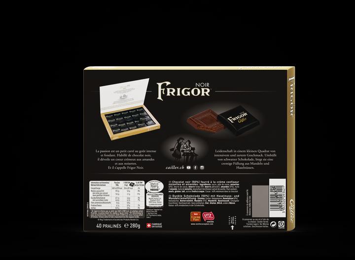 Image du produit Cailler Frigor Carrés Chocolat Noir Fourré 40 pièces (280 g)