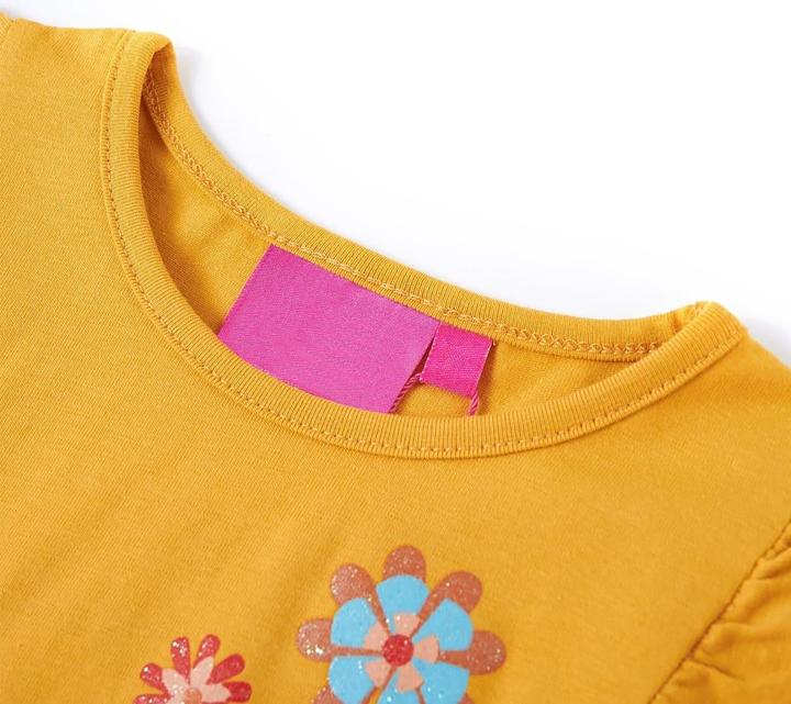 Immagine prodotto VidaXL Camicia da bambino a maniche lunghe ocra scuro 140,Materiale: 95 (140)