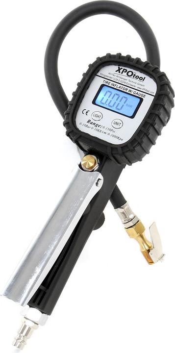 Produktbild Wiltec Digitale Reifenfüllpistole 0-10bar Reifenfüllgerät Druckluft Messgerät