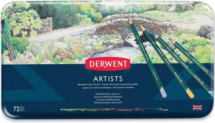 Image du produit Derwent Crayon Artists med 72 pc. ass. farver i metalaeske (72 x)