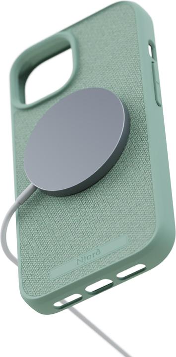 Produktbild Njord Hard-Cover Fabric MagSafe Case Turquoise (Apple iPhone 15, Apple iPhone 13, Apple iPhone 14)