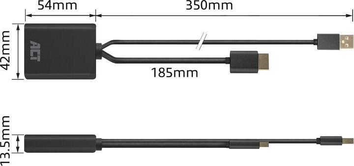 Produktbild HDMI to DisplayPort adapter, 4K@60Hz (HDMI, 24 cm)