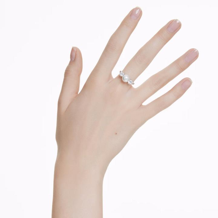 Immagine prodotto Swarovski Anello Matrix perlina di cristallo taglio rotondo bianco (55)