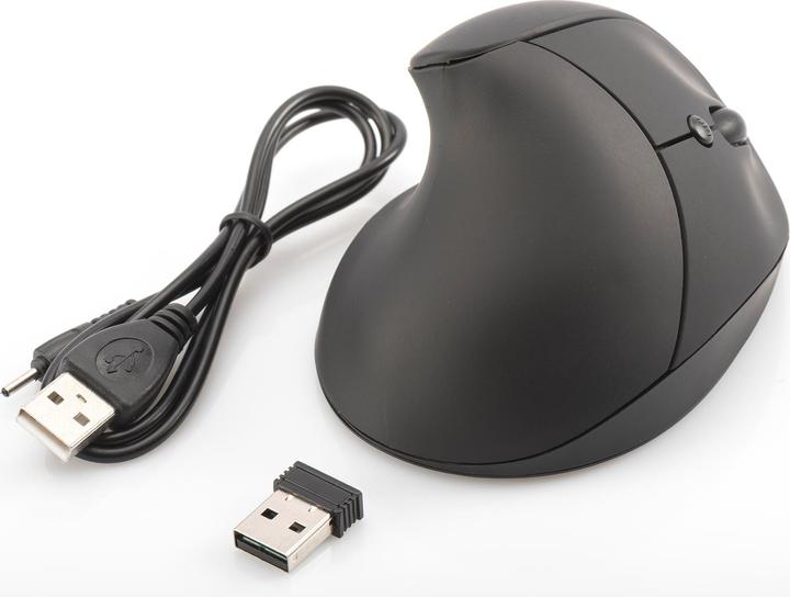 Image du produit Digitus Clavier ergonomique vertical sans fil 6 boutons 1600 dpi noir (Sans fil)