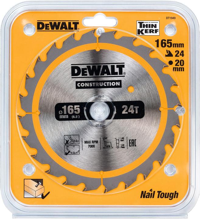 DeWalt Cirkelzaagblad accu 165/20mm 24WZ