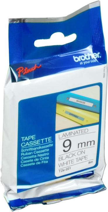 Actual product image Brother TZe-221 (0.90 cm, White, Black)