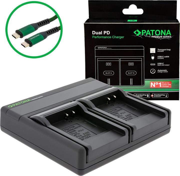 Produktbild Patona Batteries Replacement Dual Charger USB USB-C (Kamera Akku Ladegerät)