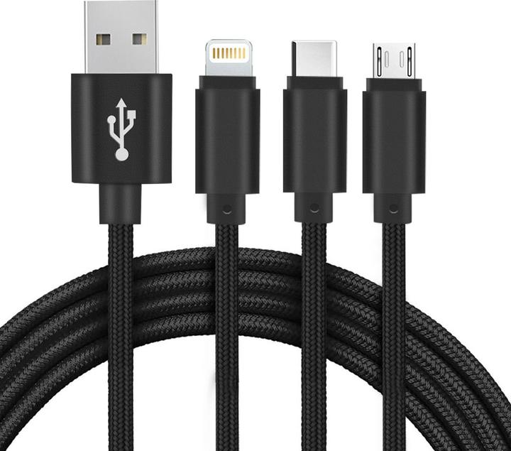 Immagine prodotto Setty USB Typ A – USB C, Lightning, Micro USB (1 m, USB 3.2 Gen 1, USB 3.2 Gen 2, USB 3.2 Gen 2x2, USB 3.1, USB 4.0)