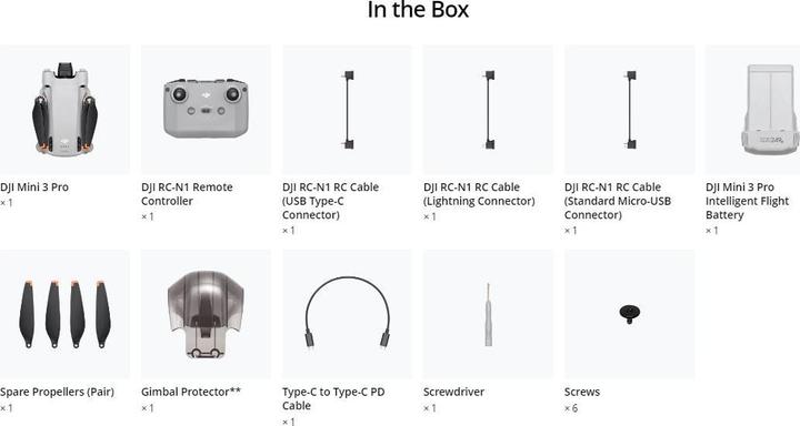 Actual product image DJI Mini 3 Pro (34 min, 249 g, 48 Mpx)