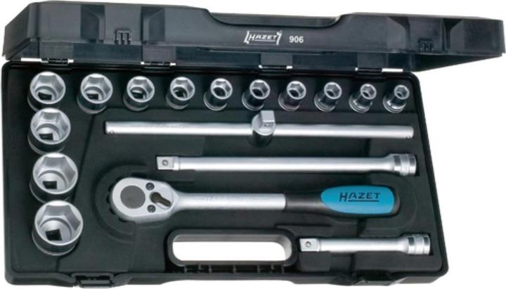 Actual product image HAZET Socket set 906 ∙ Square, hollow 12.5 mm (1/2 inch) ∙ Outside hexagon traction profile ∙ 10 ∙ … (32 mm, 31 mm, 20 mm, 28 mm, 16 mm, 11 mm, 24 mm, 30 mm, 21 mm, 25 mm, 12 mm, 13 mm, 18 mm, 26 mm, 23 mm, 15 mm, 17 mm, 27 mm, 19 mm, 10 mm, 14 mm, 29 mm, 22 mm)