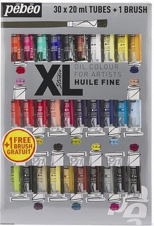 Pebeo Olio Fine XL Set of 30 tubes with 1 brush (Multicolor, 600 ml)