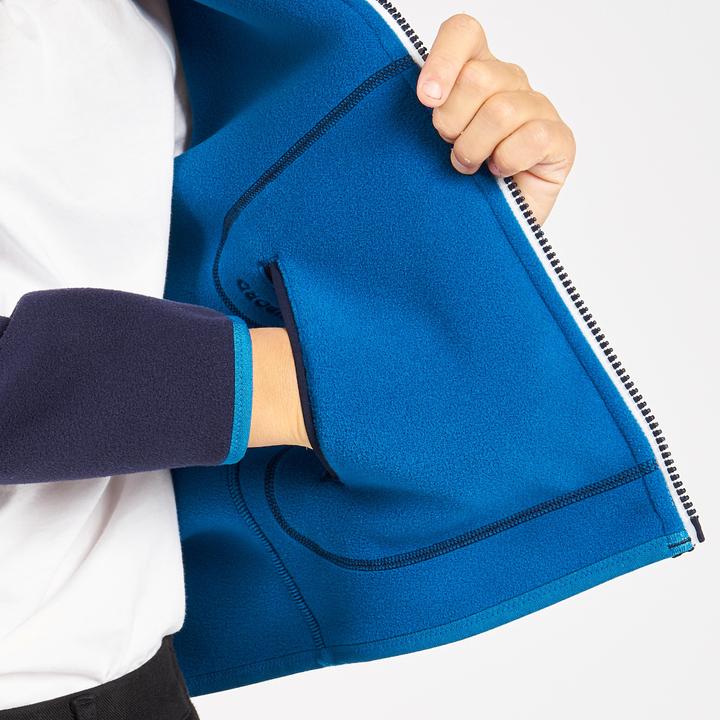 Immagine prodotto Tribord Giacca in pile vela bambini calda reversibile 500 blu navy/blu (110)