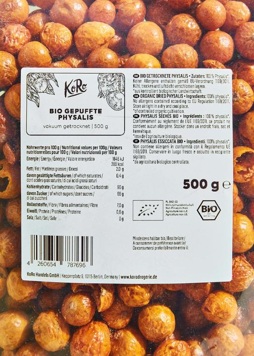 Produktbild KoRo Bio getrocknete Physalis (500 g)