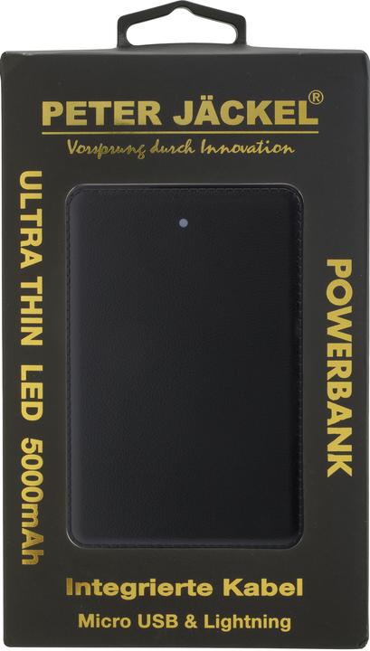 Actual product image Peter Jäckel Powerbank ULTRA THIN LED 5000mAh Black (5000 mAh)