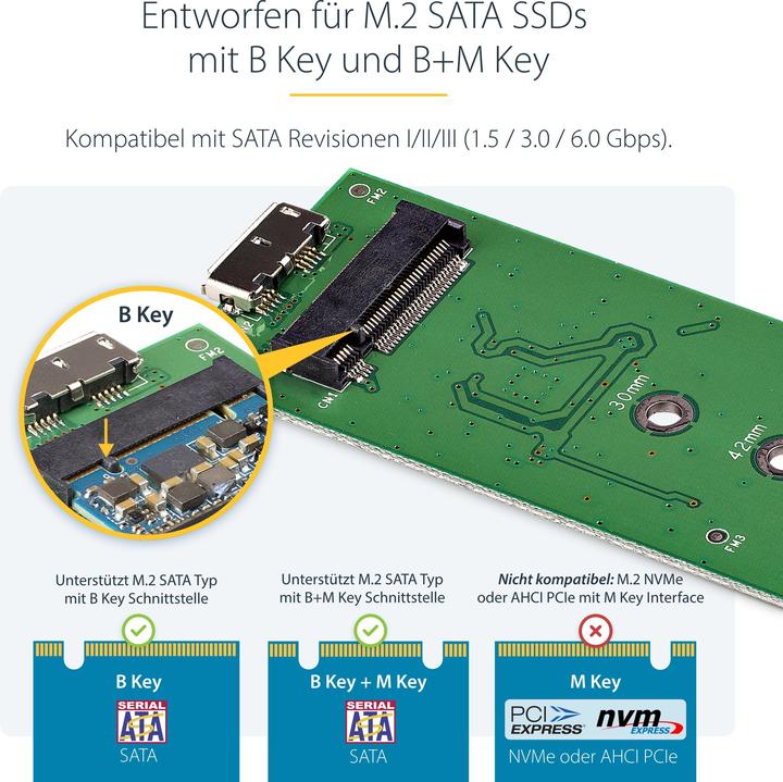 Image du produit StarTech BOÎTIER USB 3.0 À M.2 SSD (M.2 2230, M.2 2242, M.2 2260, M.2)
