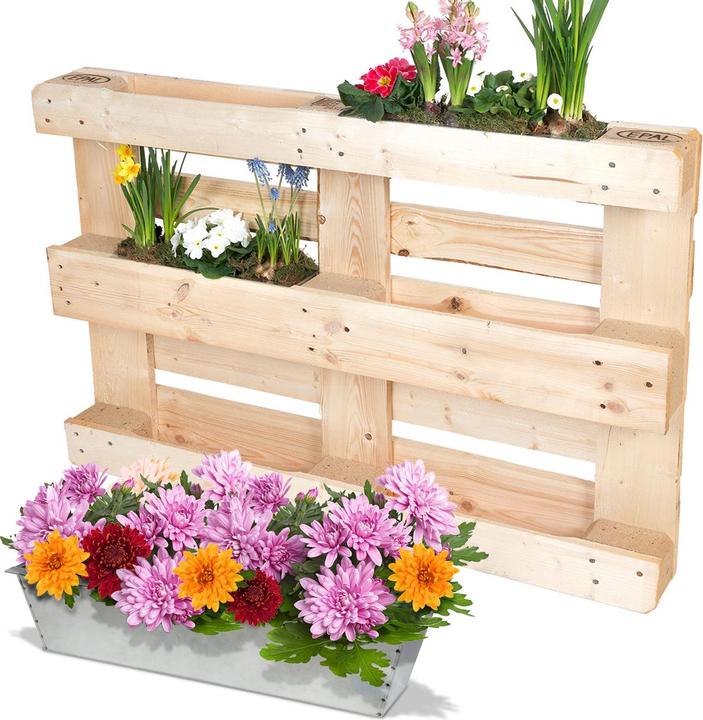 Produktbild Casativo Pflanzkasten für Europaletten aus verzinktem Metall, 38,5 x 13,5 x 8,5 cm