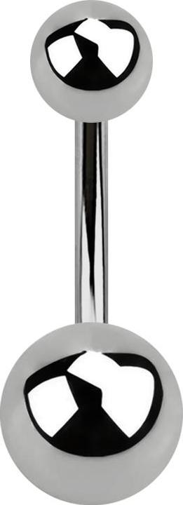 Produktbild Star Piercing Sterile Banane silber mit zwei Kugeln (ohne Messing, Titan G23)