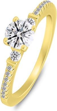 Brilio Silver - Delicate gold-plated ring with zircons RI139Y - Circuit: 50 mm (50)