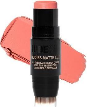 Actual product image Nudestix Nudies Matte Lux Cream Blush 3-in-1 All Over Face Colour For Cheeks Eyes and Lips with Blending Blus (Pretty Peachy)