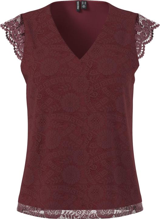 Pieces Pcolline Sl Lace V-Neck Top Wvn Noos