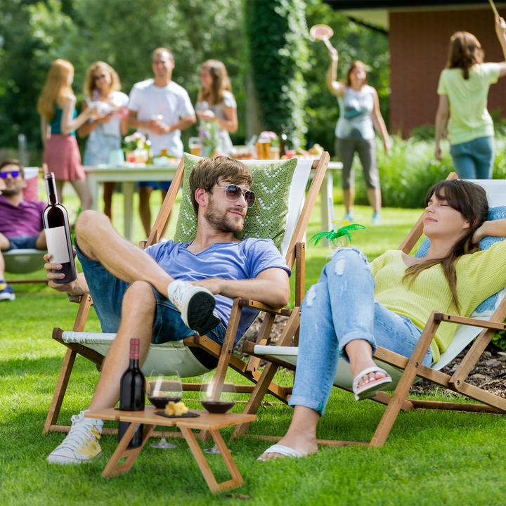 Actual product image Relaxdays Picnic wine table (Wine bottle holder)