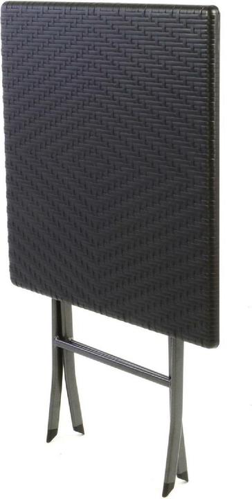 Produktbild VCM Tisch in Rattan-Optik Balkontisch Gartentisch 75 x 61 x 61 cm klappbar schwarz (61 cm)