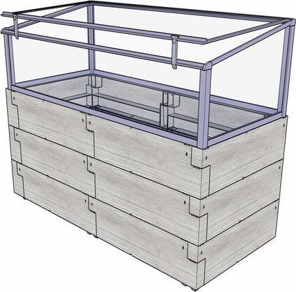 Actual product image Juwel Raised bed Timber combi set plastic 130 x 90 x 60 cm grey