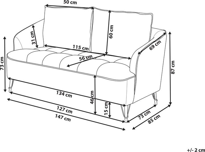 Actual product image Beliani Hobro (2 person sofa)