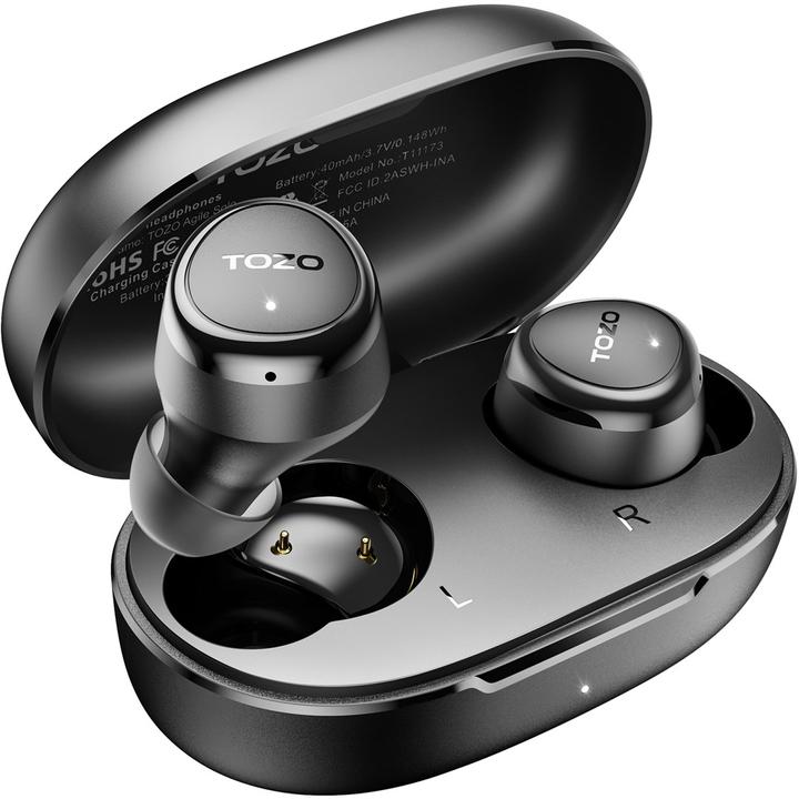 Tozo Agile Solo Black True Wireless Stereo (TWS) USB Typ-C Bluetooth In-Ear Headset Schwarz (No noise cancelling, 7 h, Wireless)