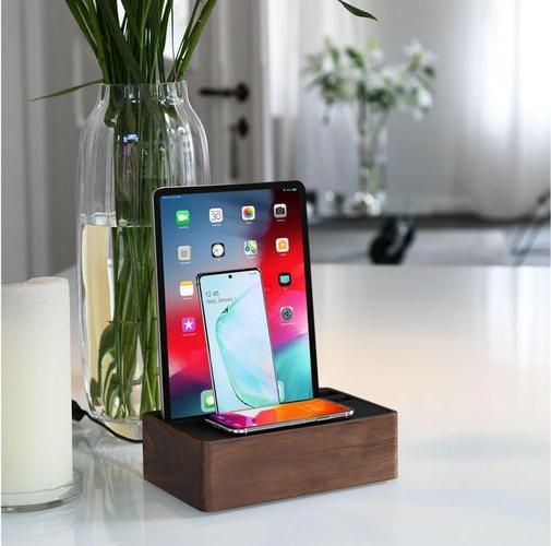 Image du produit Alldock Station de recharge sans fil Noix / Noir (72 W)