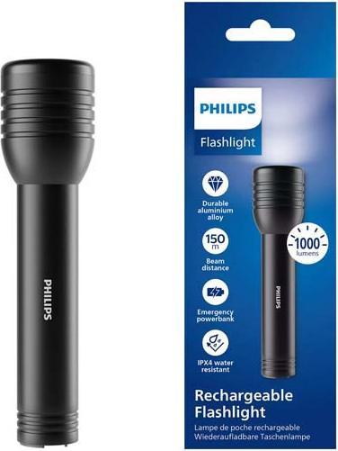 Actual product image Philips Aluminium Rechargeable Flashlight Flashlight 1000 LM (35.30 cm, 1000 lm)