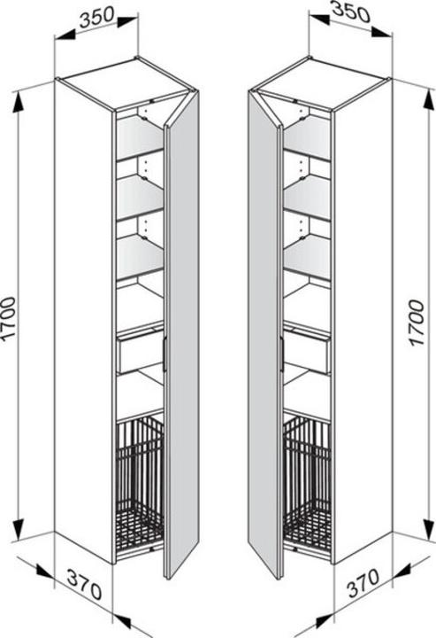 Produktbild Keuco Hochschrank EDITION 11 350x1700x370mm Ans re Ei he