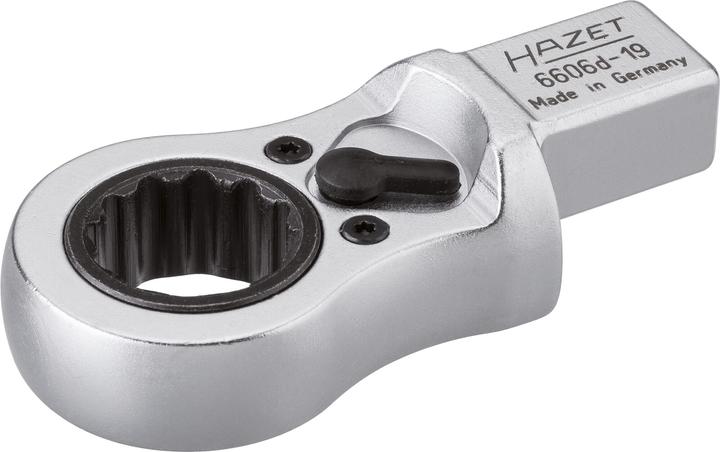 HAZET Chiave ad anello ad innesto a cricchetto 6606D-19 ∙ Attacco quadro ad innesto 14 x 18 mm ∙ Pr… (1/2", 320 Nm)