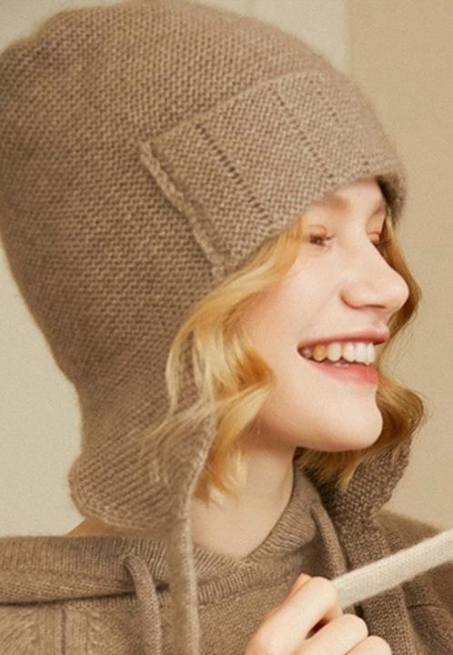 Actual product image Bellemere Beannie Cashmere Earflap Beanie
