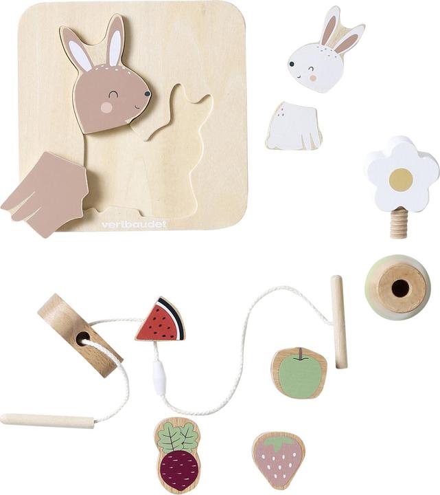 Produktbild Vertbaudet 3er-Set Baby Motorik-Spielzeug aus Holz FSC®