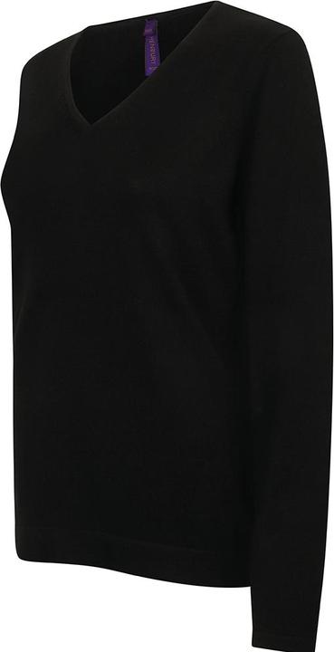 Image du produit Henbury Pull en maille fine avec encolure en V (S)