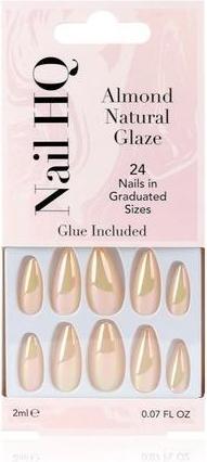 Immagine prodotto Nail HQ Unghie finte a mandorla smalto naturale 24 pezzi (Unghie artificiali, Lucentezza perlescente naturale)