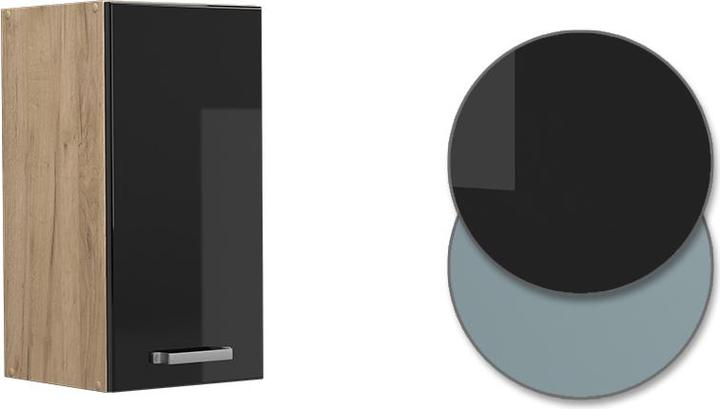 High gloss, Goldkraft oakFront: Black