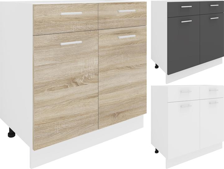 Produktbild VCM Küchenschrank Breite 80 cm Schublade Unterschrank Küche Küchenmöbel Esilo (80 x 46 x 82 cm)