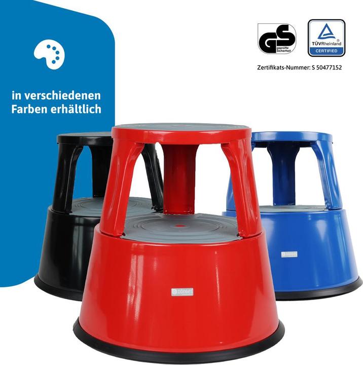 Produktbild Dönges Rollhocker, Metall, schwarz