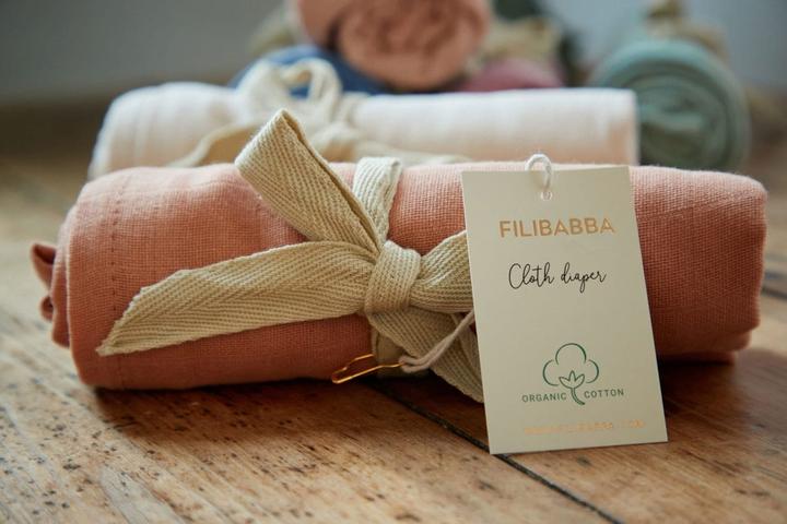 Actual product image Filibabba Diaper GOTS - Muslin Blush (65 cm, 65 cm)